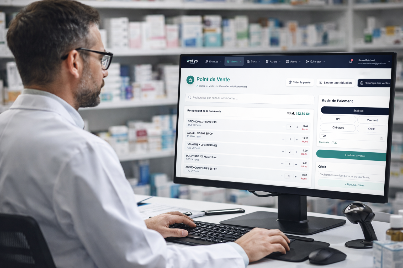 Pharmacien utilisant Wellys Pharma